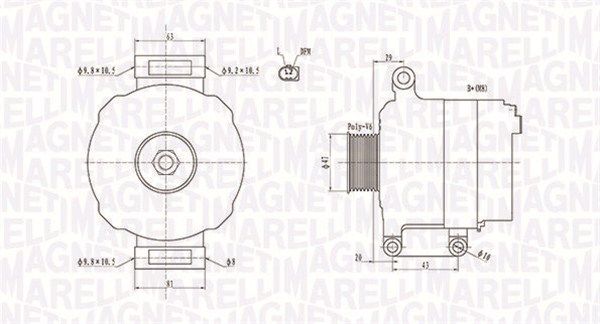 MAGNETI MARELLI Генератор 063731867010